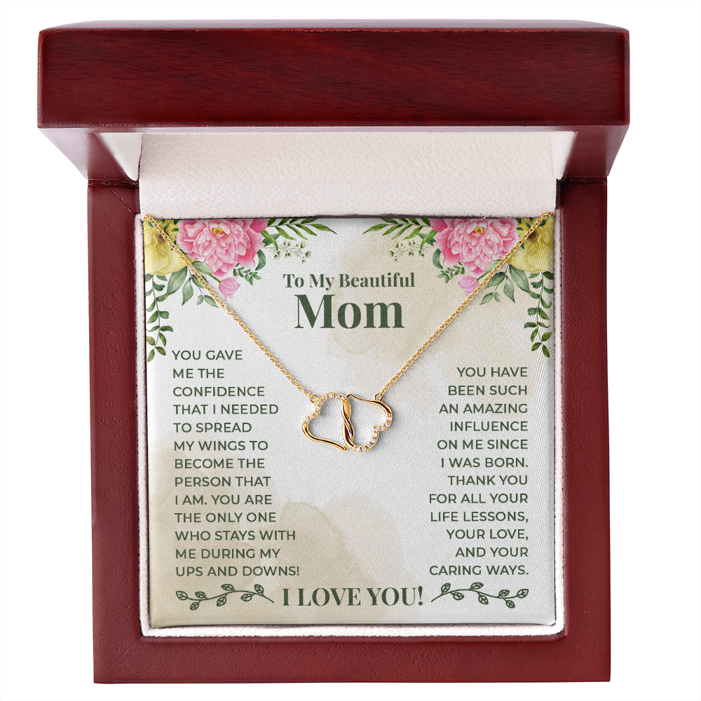 EVERLASTING LOVE FOR MOM | 10K SOLID GOLD DIA. HEARTS NECKLACE