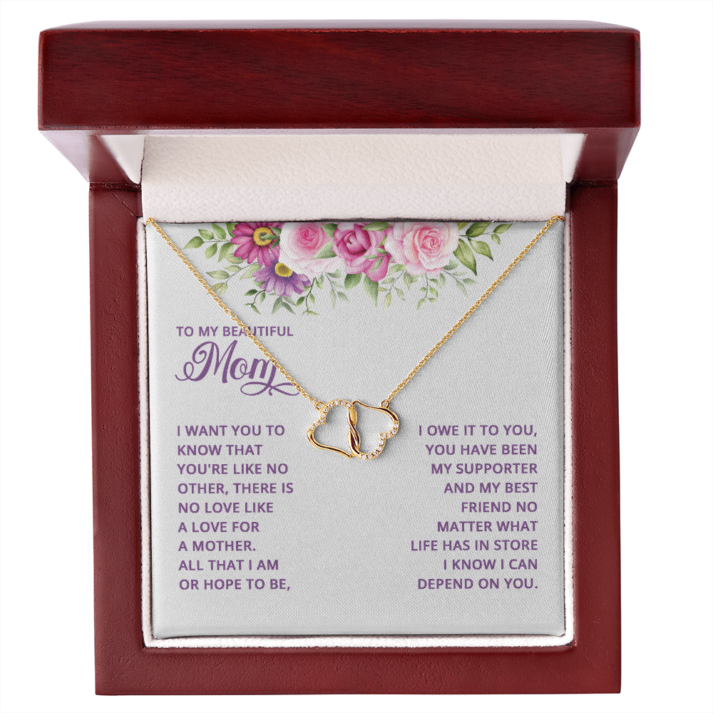 EVERLASTING LOVE FOR MOM | 10K SOLID GOLD DIA. HEART NECKLACE