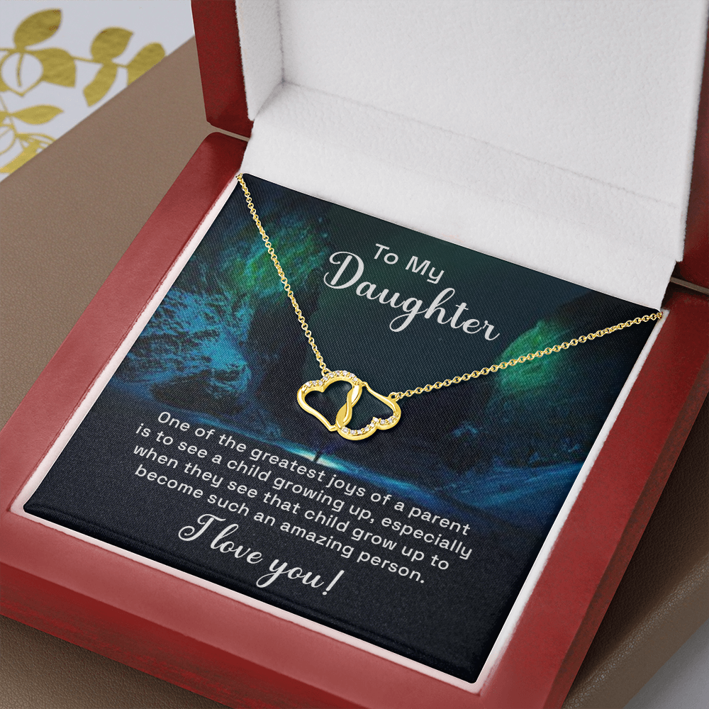 TO MY DAUGHTER | 10K SOLID GOLD DIA. EVERLASTING LOVE NECKLACE
