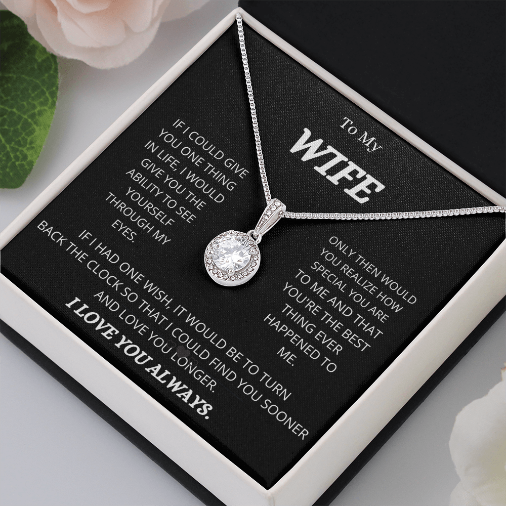 TO MY WIFE | RHODIUM OVER SS| ETERNAL HOPE NECKLACE