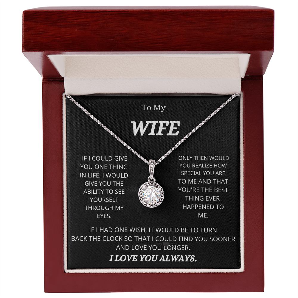 TO MY WIFE | RHODIUM OVER SS| ETERNAL HOPE NECKLACE