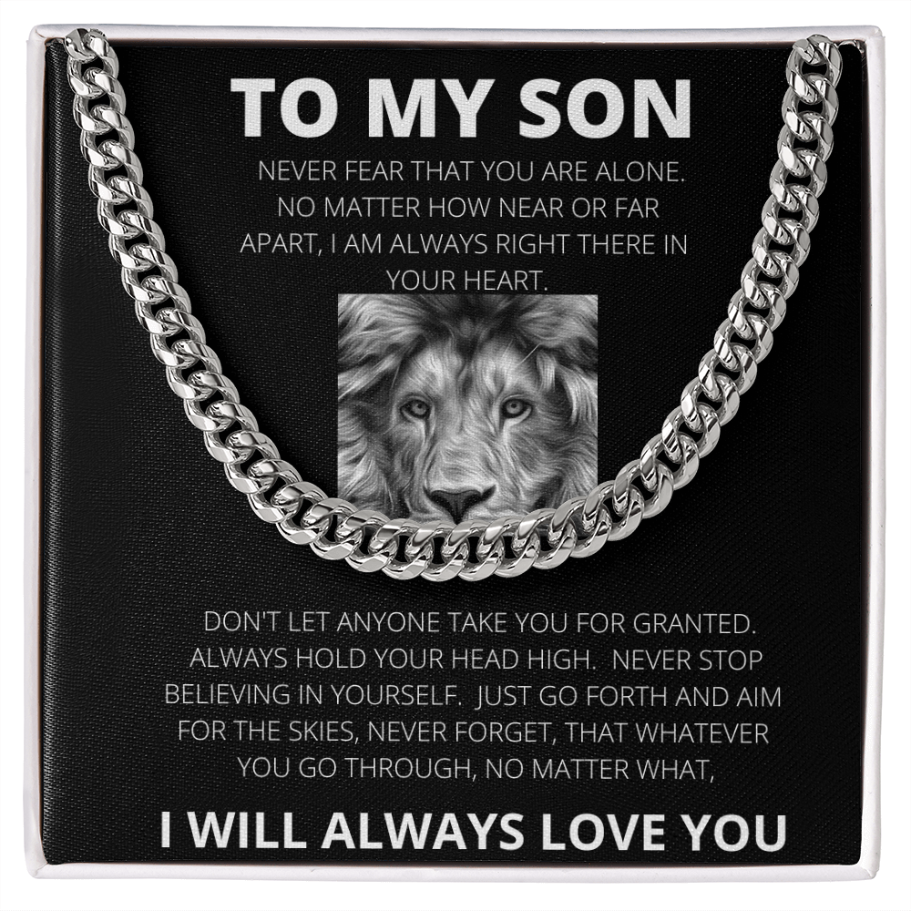 TO MY SON - NEVER FEAR | CUBAN LINK NECKLACE