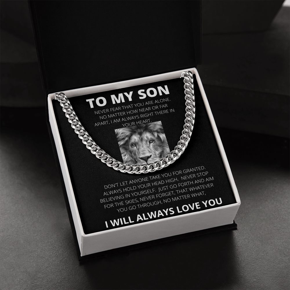 TO MY SON - NEVER FEAR | CUBAN LINK NECKLACE