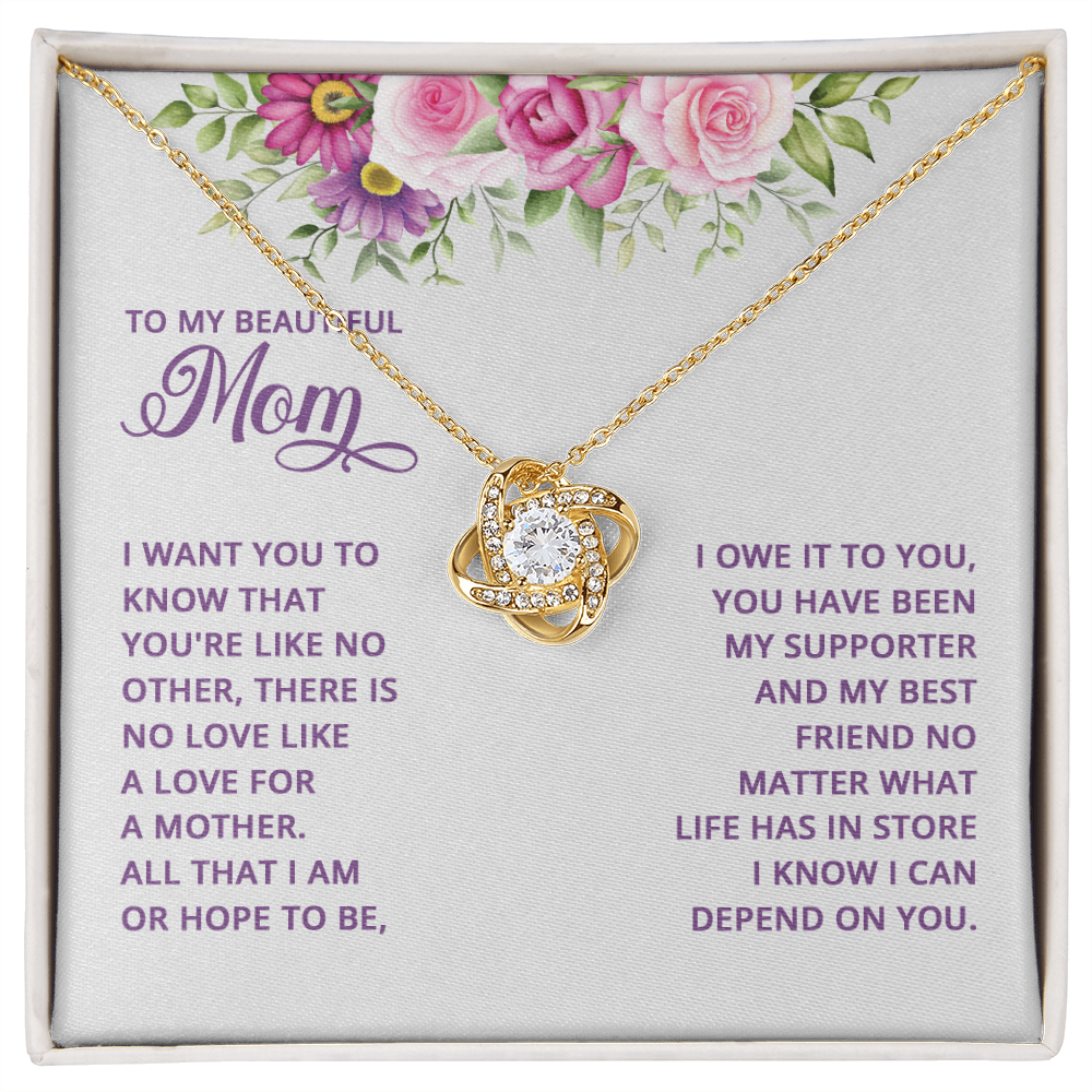 MY LOVING MOM LOVE KNOT NECKLACE