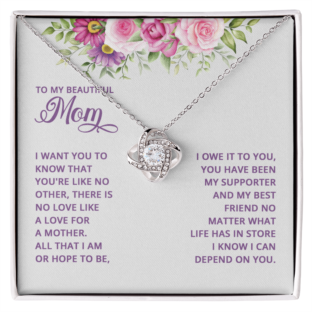MY LOVING MOM LOVE KNOT NECKLACE