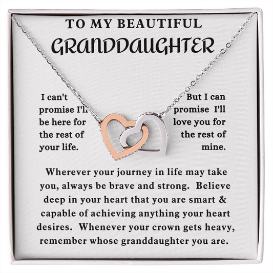 TO MY BEAUTIFUL GRANDDAUGHTER | INTERLOCKING HEARTS NECKLACE