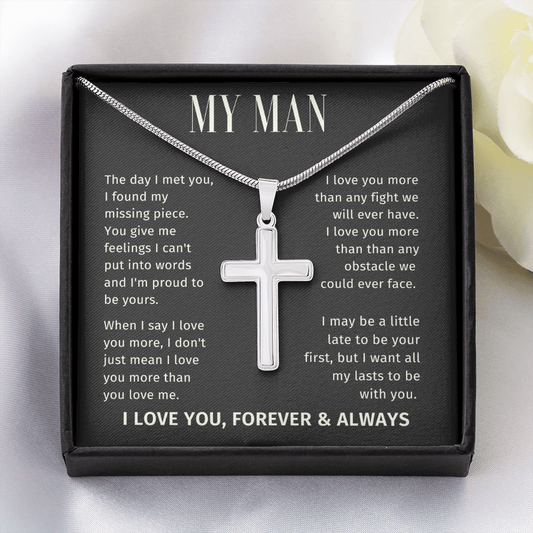 MY MAN | STAINLESS STEEL CROSS & SNAKE CHAIN
